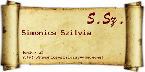 Simonics Szilvia névjegykártya